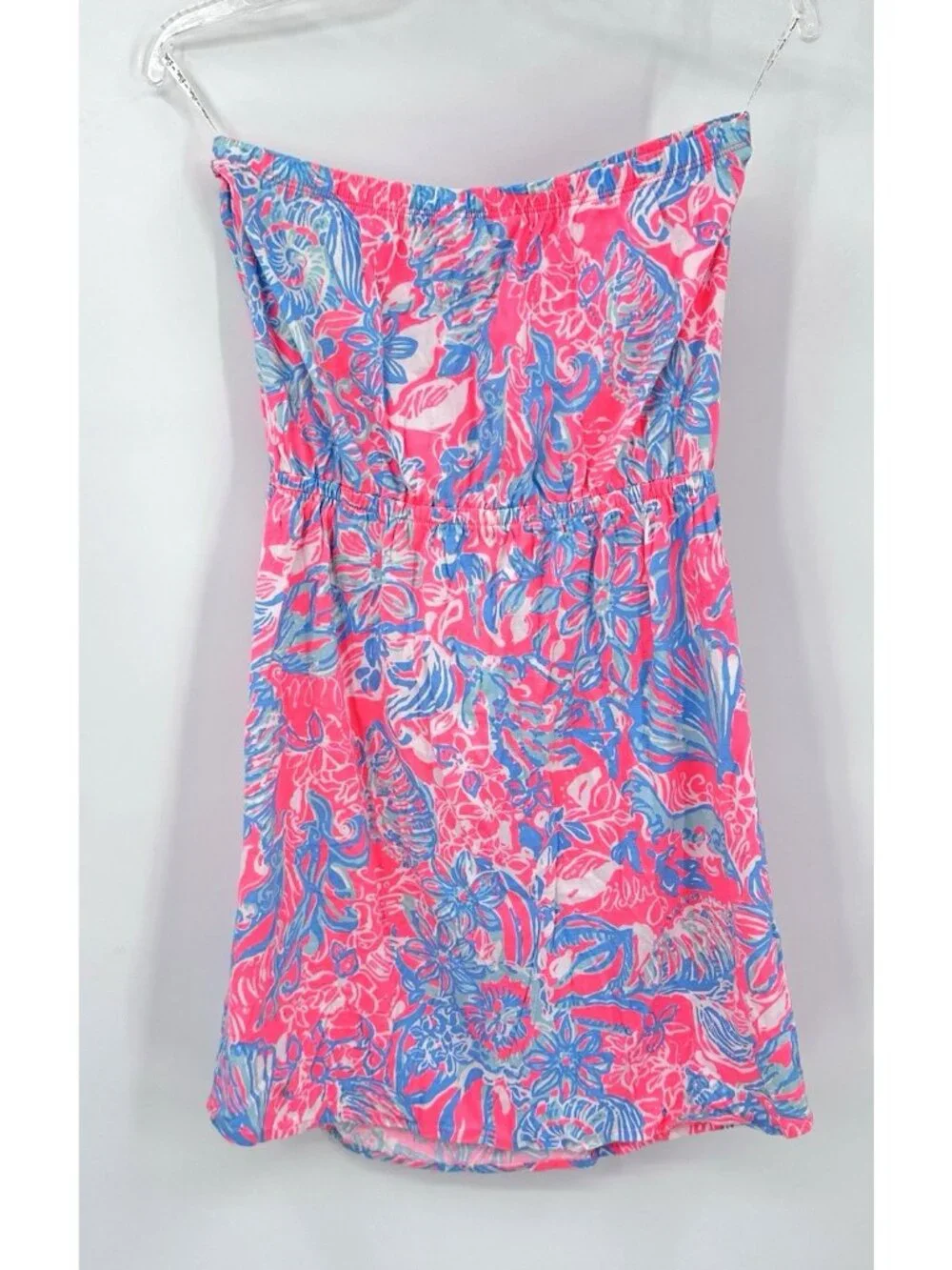 LILLY PULITZER Windsor dress M Vibrant Tropical Print Strapless Sundress Resort - Picture 5 of 10